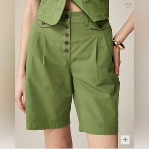 J. Crew Pleated button-front short in chino